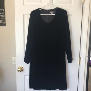 JJill black “velour” dress